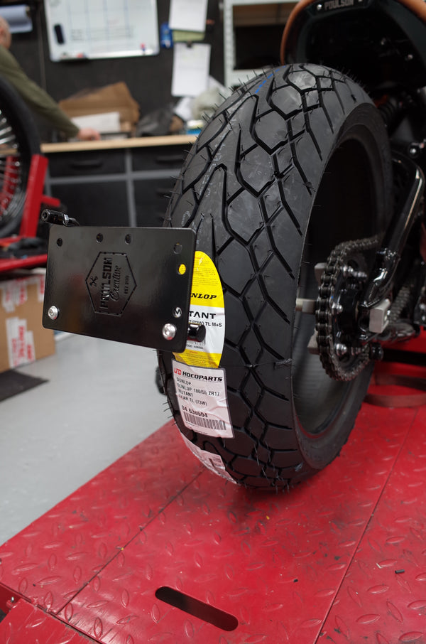 Poulson  ~  Custom Triumph Rear Numberplate  Bracket with LED