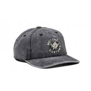 Motone ACIDWOLF -Panel Cotton Twill Hat - Black Washed Cotton