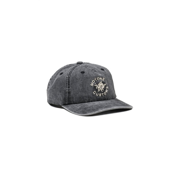 Motone ACIDWOLF -Panel Cotton Twill Hat - Black Washed Cotton