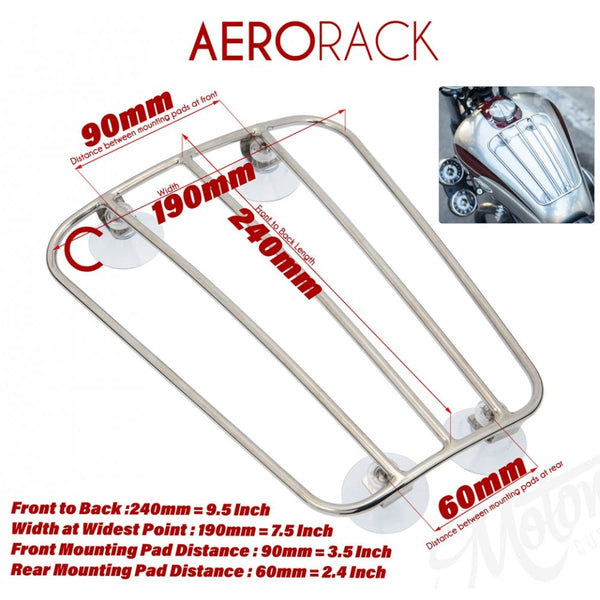 Motone Aero Classic Style Parcel Rack - Stainless Steel - Universal Ta