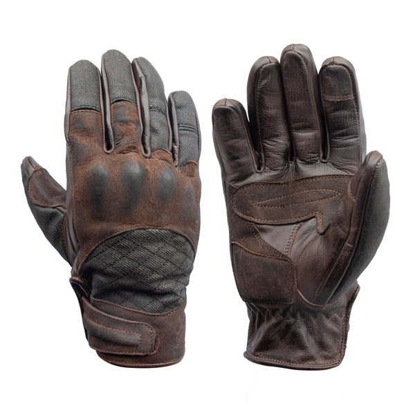 Age of Glory - Shifter Gloves Brown leather and Denim