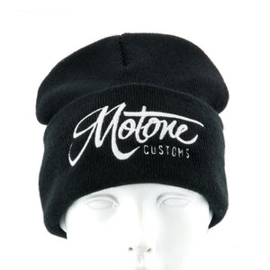 Motone Beanie - Black - Embroidered Motone Logo in White