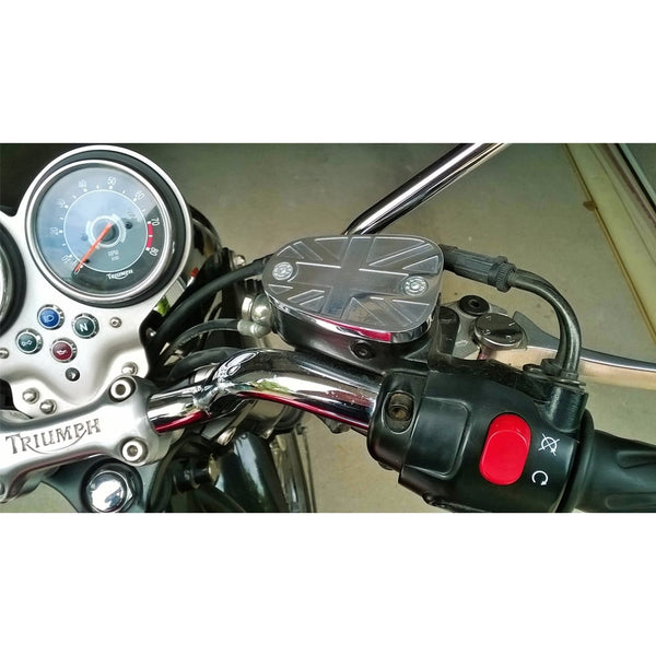 Motone Billet Disc Brake Oil Reservoir Master Cylinder Cap - Union Jac