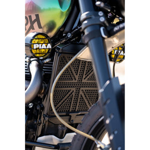 Motone Billet Radiator Guard - Union Jack Black - SCR1200