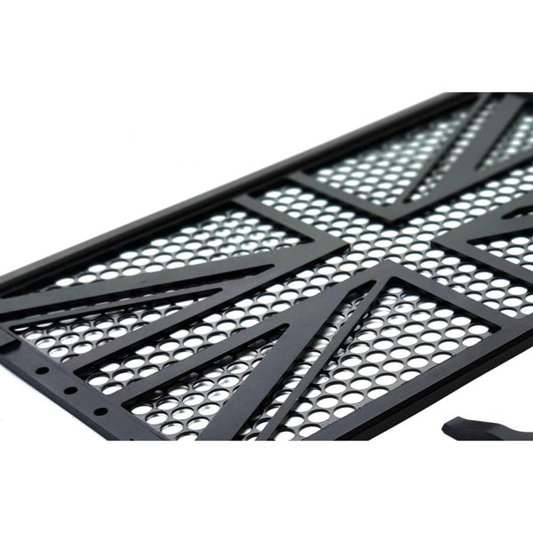 Motone Billet Radiator Guard - Union Jack Black - Wide