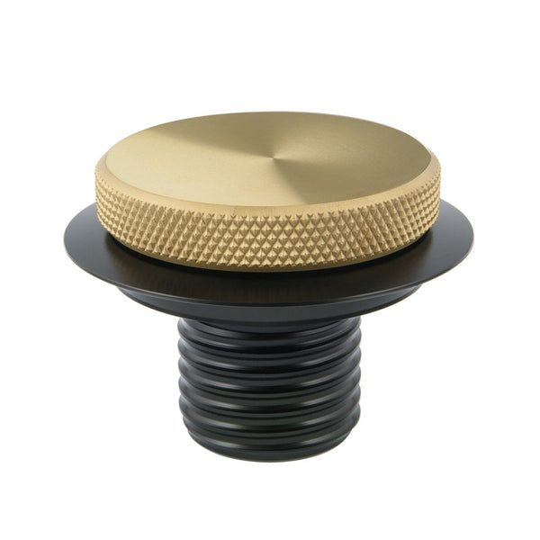 Motone BMW Airhead Billet Gas Cap - Brass &amp; Black