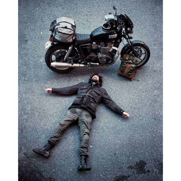 Motone Bonneville Dual Seat - Rattlesnake Tail - Black