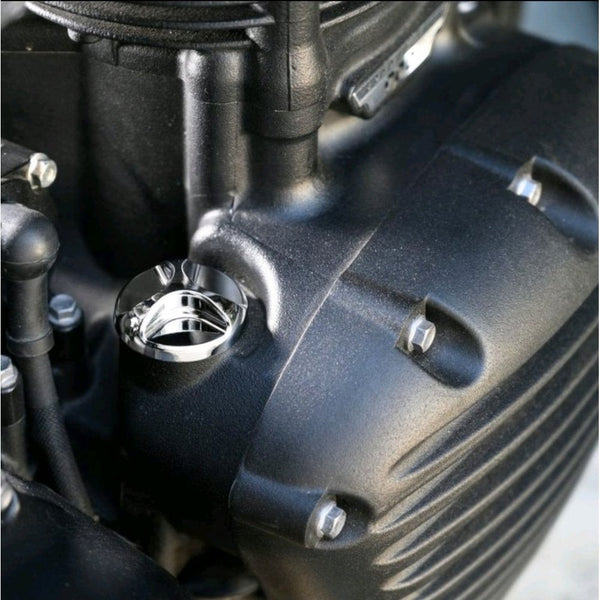Motone Buzzsaw Engine Oil Filler Cap - Billet - Chrome