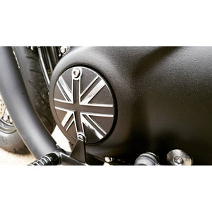Motone Clutch Badge - Union Jack - Black/Polish Contrast Finish