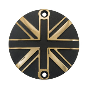 Motone 2Tone Brass &amp; Black ACG Engine Badge Union Jack Flag