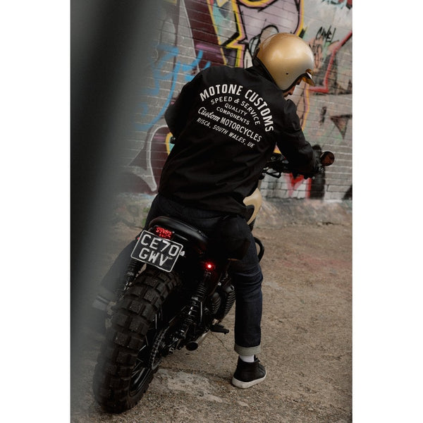Motone Coach Jacket - Black/Ecru - Large Size: Large