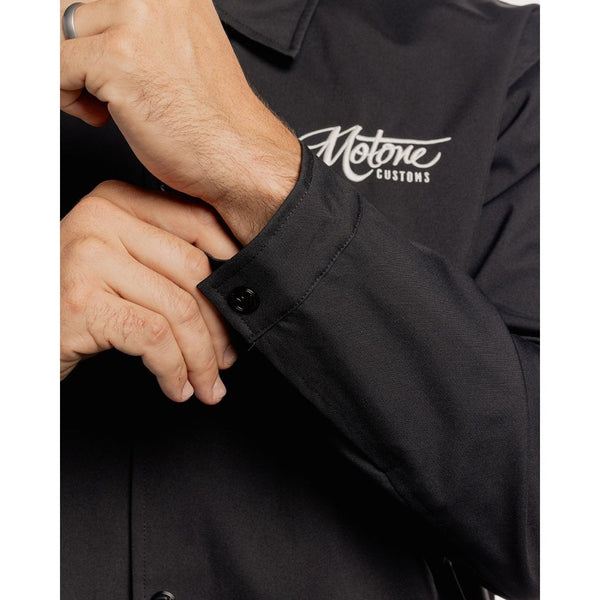 Motone Coach Jacket - Black/Ecru - Large Size: Large