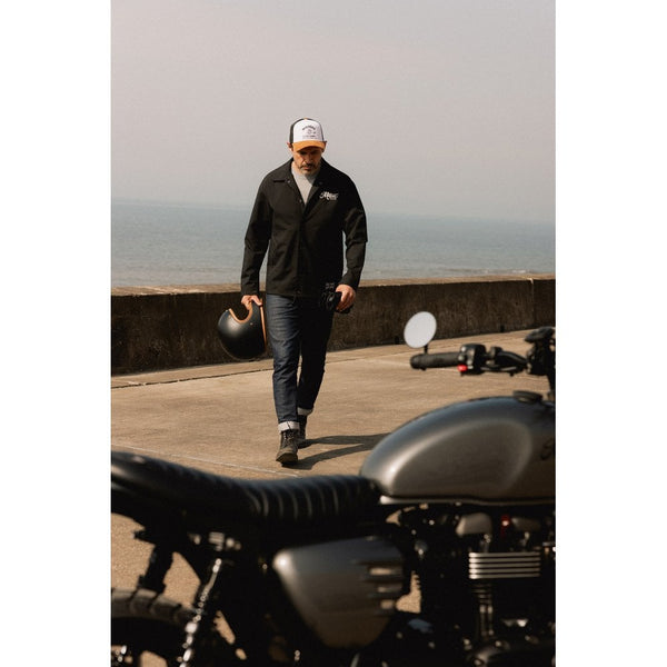 Motone Coach Jacket - Black/Ecru - Large Size: Large