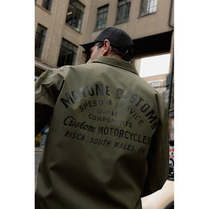 Motone Coach Jacket - Olive Green/Black - Large Size: Large