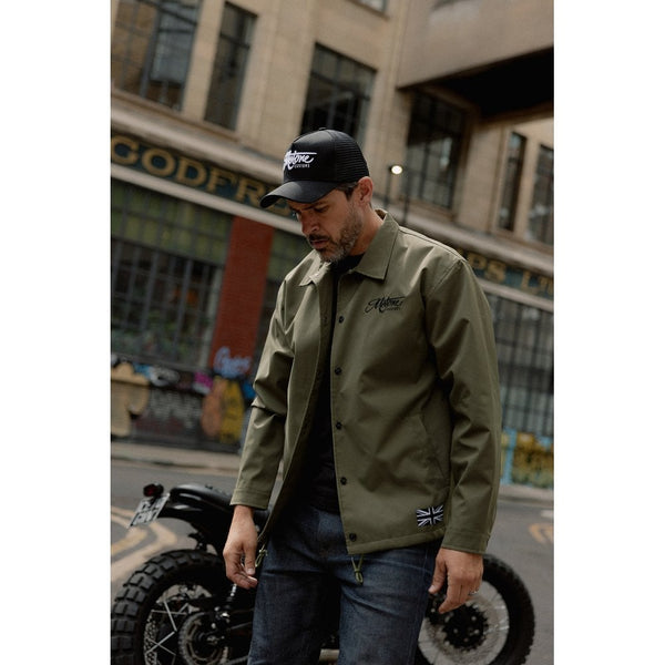 Motone Coach Jacket - Olive Green/Black - Large Size: Large