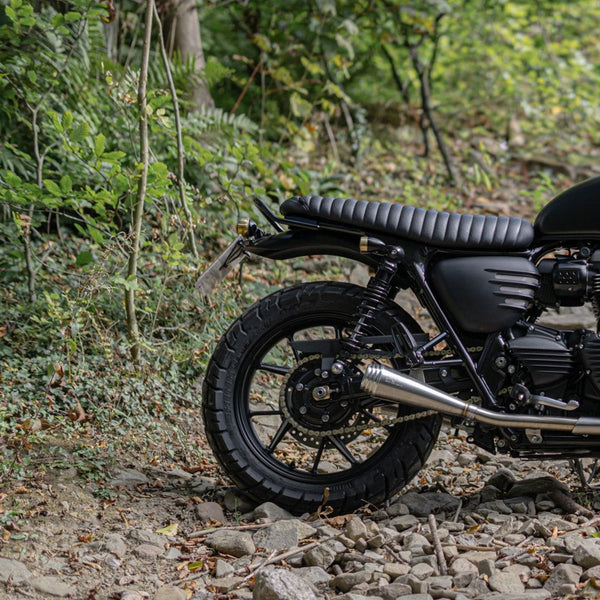 Motone Bobbed predrilled Rear Mudguard/Fender - Black Anodised Alumini