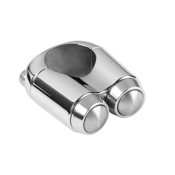 Motone Dual Micro Switch Button Housing - One Inch Handlebar - Chrome
