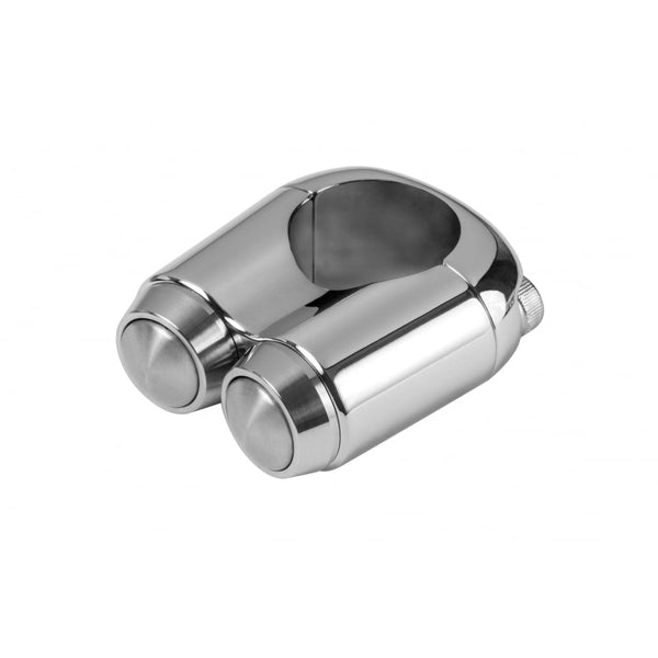 Motone Dual Micro Switch Button Housing - One Inch Handlebar - Chrome