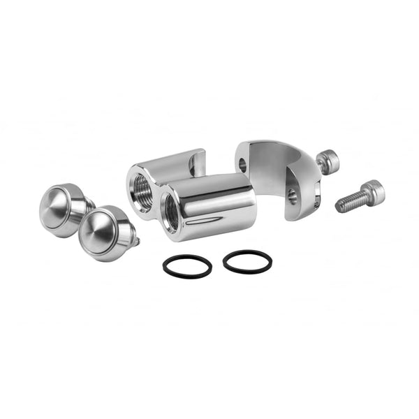 Motone Dual Micro Switch Button Housing - One Inch Handlebar - Chrome