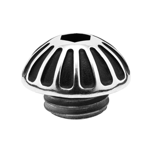 Motone Engine Oil Filler Cap - Roswell - Contrast Black/Polish