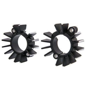Motone Finned Exhaust Clamps - LC - Contrast Black Polish Finish
