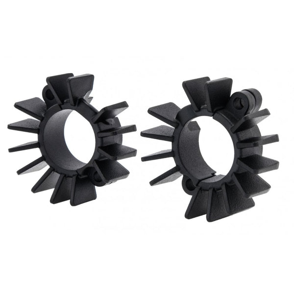 Motone Finned Exhaust Clamps - LC - Black Finish