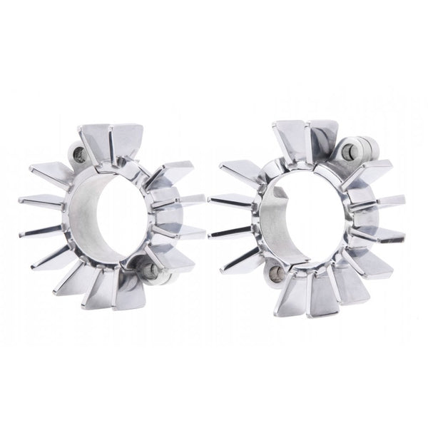Motone Finned Exhaust Clamps - LC - Polish Finish