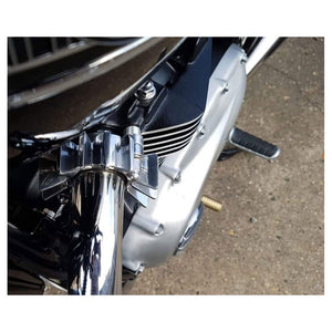 Motone Finned Exhaust Clamps - LC - Polish Finish