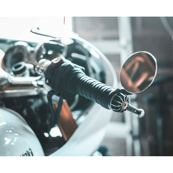 Motone Gemini - Black/Polish Bar End Finishers