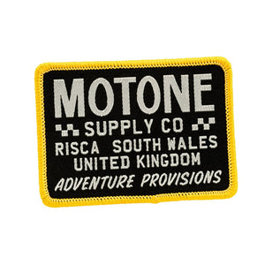 Motone HERITAGE BLOCK Black/Gold/Ecru Sew-On Motone Patch