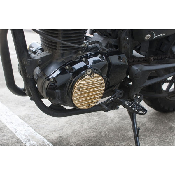 Motone Honda Engine Cover LHS - Ribbed - BRASS