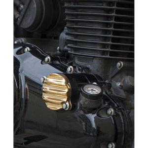 Motone Honda Engine Oil Cover - Ribbed - BRASS
