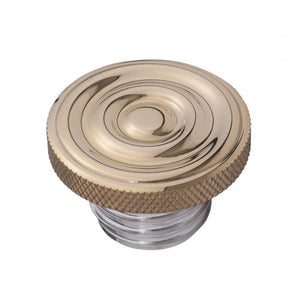 Motone Custom Fuel Gas Cap - Brass Rippled Top - Aluminium Thread - Ri
