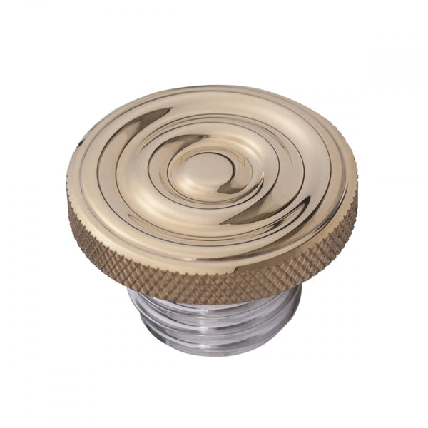 Motone Custom Fuel Gas Cap - Brass Rippled Top - Aluminium Thread - Ri