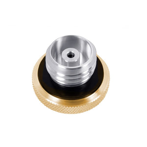 Motone Custom Fuel Gas Cap - Brass Rippled Top - Aluminium Thread - Ri