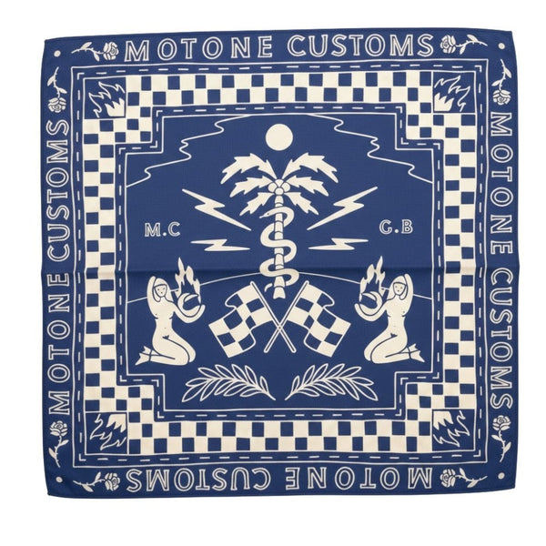 Motone Is this Real Life BANDANA - Blue/Ecru