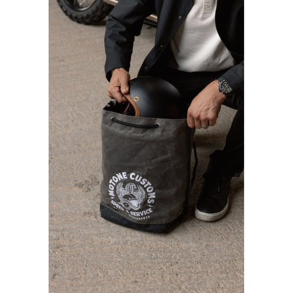 Motone LIDMASTER Helmet Bag - Lined - Quilted - Waxed Canvas