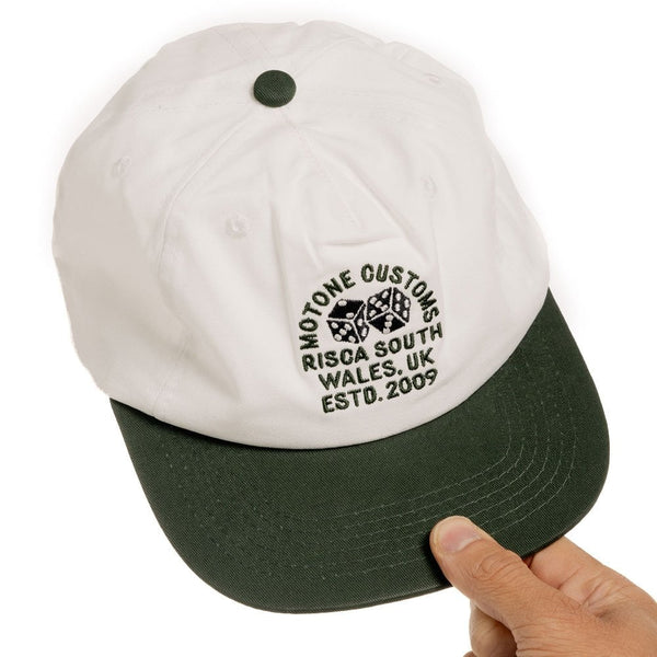 Motone LUCKY7 5-Panel Cap - Ecru/Green