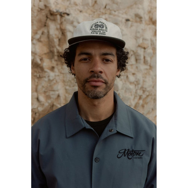Motone LUCKY7 5-Panel Cap - Ecru/Green