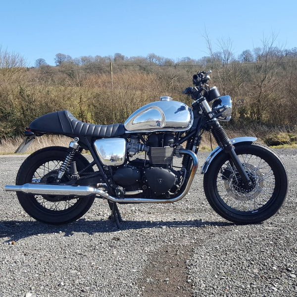 Motone Custom Petrol Tank - EFI - Polished Aluminium