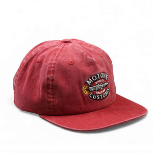 Motone OLD SPARKY 5-Panel Cotton Twill Hat - Red Washed Cotton