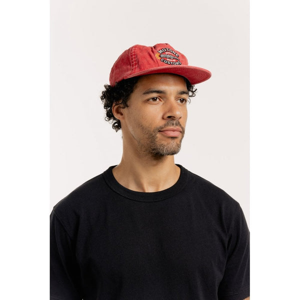 Motone OLD SPARKY 5-Panel Cotton Twill Hat - Red Washed Cotton
