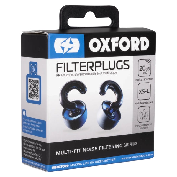 Oxford Filterplugs 20SNR Multi-fit noise filtering ear plugs.