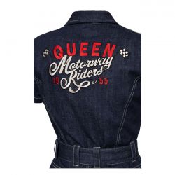 QUEEN KEROSIN MOTORWAY RIDERS DENIM OVERALL DARK BLUE - L