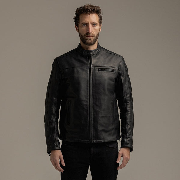 Motone Revolver Leather Jacket (Black) - Extra Large Size: Extra Large