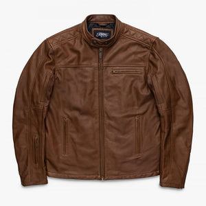 Motone Revolver Leather Jacket (Tobacco) - Extra Large Size: Extra Lar