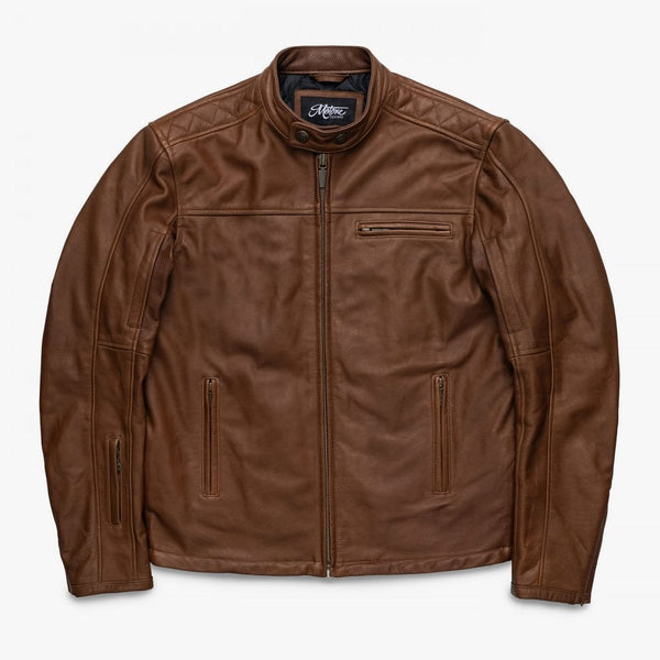 Motone Revolver Leather Jacket (Tobacco) - Extra Large Size: Extra Lar