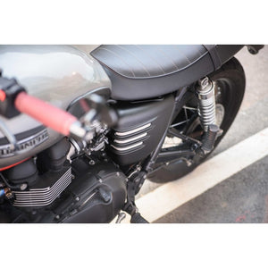 Motone Ribbed Side Panels - Matte Black - LHS ONLY (Scrambler)