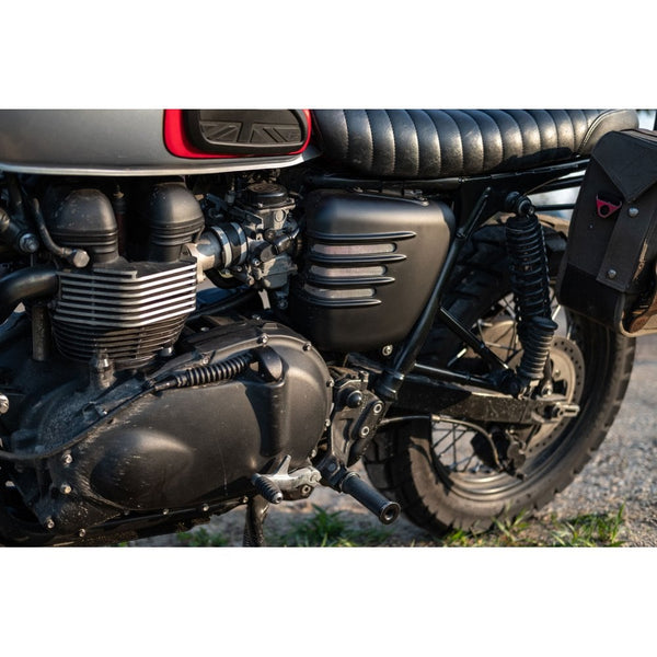 Motone Ribbed Side Panels - Matte Black - LHS ONLY (Scrambler)