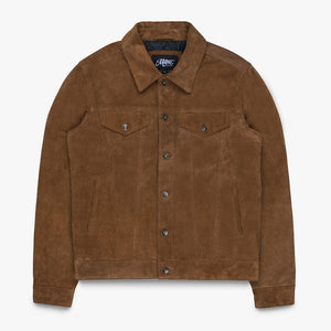 Motone ROUGHNECK Reverse Suede Trucker Jacket (Otter Brown) - Extra La
